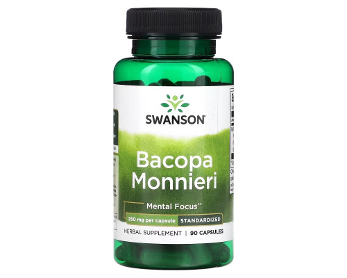 Swanson, Bacopa Monnieri, 250 mg, 90 Capsules Swanson, Bacopa Monnieri, 250 mg, 90 Capsules