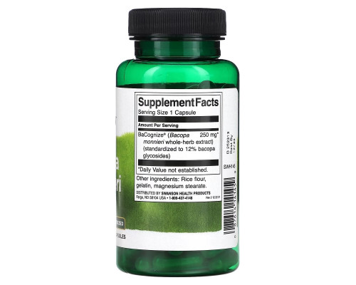 Swanson, Bacopa Monnieri, 250 mg, 90 Capsules Swanson, Bacopa Monnieri, 250 mg, 90 Capsules