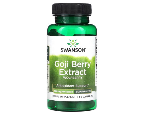 Swanson, Goji Berry Extract, 500 mg, 60 Capsules Swanson, Goji Berry Extract, 500 mg, 60 Capsules