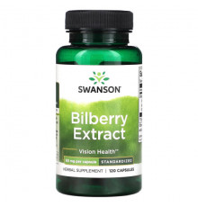 Для глаз Bilberry Extract, 60 mg, 120 Capsules