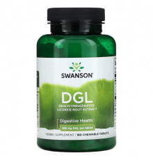 Для пищеварительной системы Swanson, DGL, 385 мг, 180 жевательных таблеток