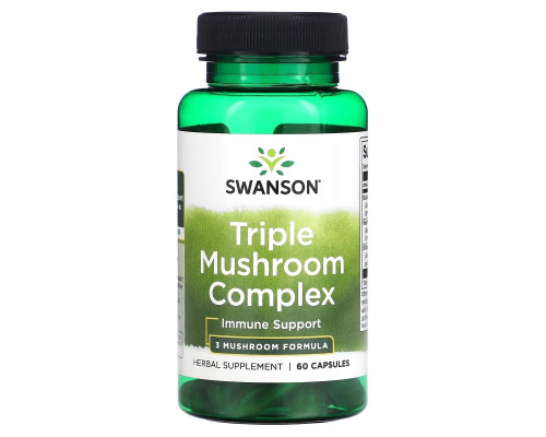 Swanson, Triple Mushroom Complex, 60 Capsules