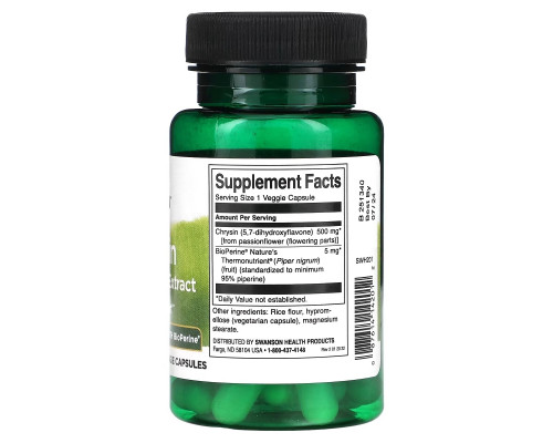 Swanson, Chrysin Passionflower Extract, 30 Veggie Capsules Swanson, Chrysin Passionflower Extract, 30 Veggie Capsules