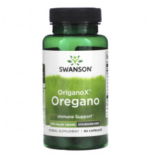 Растительные масла Swanson, OriganoX, орегано, 500 мг, 60 капсул