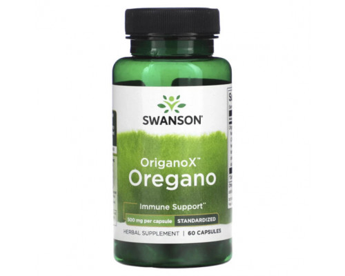Растительные масла Swanson, OriganoX, орегано, 500 мг, 60 капсул Растительные масла Swanson, OriganoX, орегано, 500 мг, 60 капсул