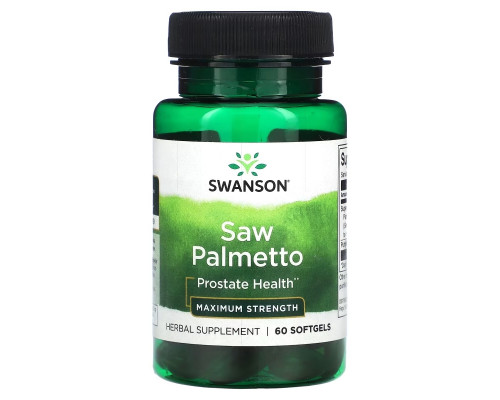 Swanson, Saw Palmetto, Maximum Strength, 60 Softgels Swanson, Saw Palmetto, Maximum Strength, 60 Softgels