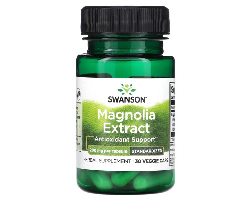 Swanson, Magnolia Extract, 200 mg , 30 Veggie Caps Swanson, Magnolia Extract, 200 mg , 30 Veggie Caps