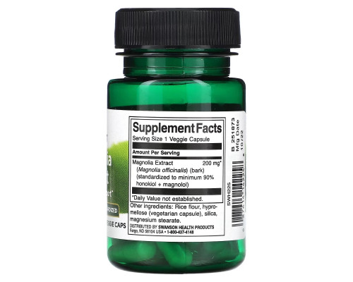Swanson, Magnolia Extract, 200 mg , 30 Veggie Caps Swanson, Magnolia Extract, 200 mg , 30 Veggie Caps
