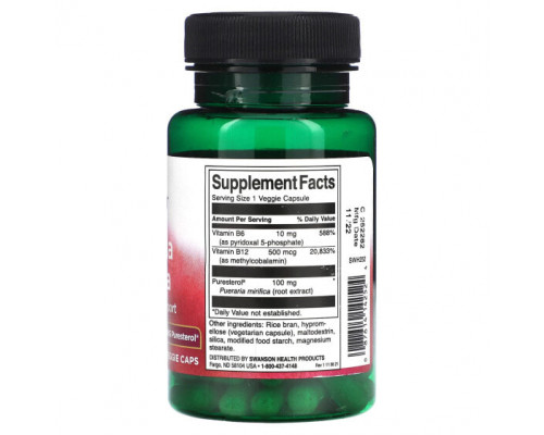 Регуляция гормонального фона Pueraria Mirifica with Vitamins B6 & B12, 60 Veggie Caps Регуляция гормонального фона Pueraria Mirifica with Vitamins B6 & B12, 60 Veggie Caps