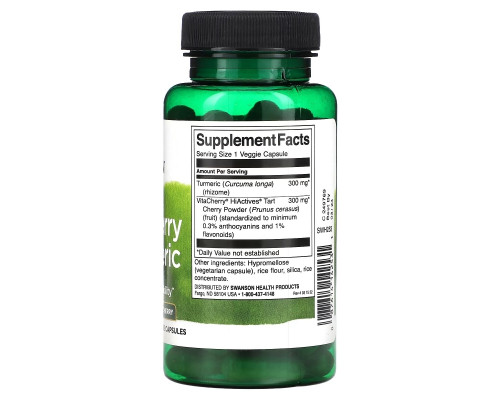 Swanson, Tart Cherry & Turmeric, 60 Veggie Capsules Swanson, Tart Cherry & Turmeric, 60 Veggie Capsules