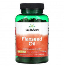 Swanson, Льняное масло, 1 г, 100 мягких таблеток