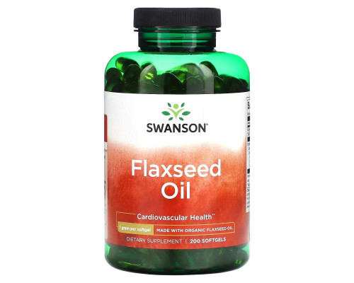 Swanson, Flaxseed Oil, 1 g, 200 Softgels Swanson, Flaxseed Oil, 1 g, 200 Softgels