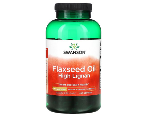 Swanson, Flaxseed Oil High Lignan, 980 mg, 200 Softgels