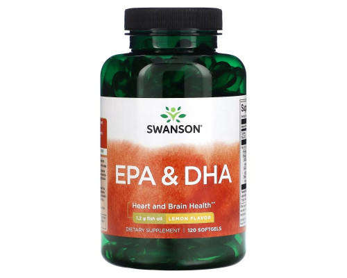 Swanson, EPA & DHA, Lemon, 120 Softgels Swanson, EPA & DHA, Lemon, 120 Softgels