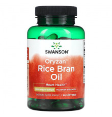 Для сердца и сосудов Swanson, Оризанское масло из рисовых отрубей, максимальная эффективность, 1000 мг, 90 мягких таблеток