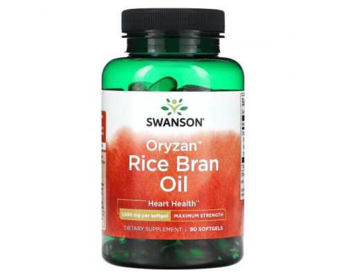 Для сердца и сосудов Swanson, Оризанское масло из рисовых отрубей, максимальная эффективность, 1000 мг, 90 мягких таблеток Для сердца и сосудов Swanson, Оризанское масло из рисовых отрубей, максимальная эффективность, 1000 мг, 90 мягких таблеток