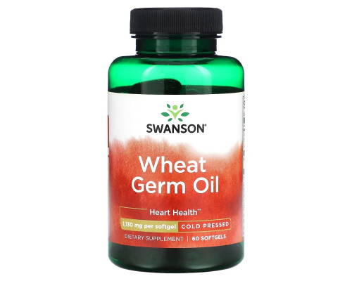 Swanson, Wheat Germ Oil, 1,130 mg, 60 Softgels Swanson, Wheat Germ Oil, 1,130 mg, 60 Softgels