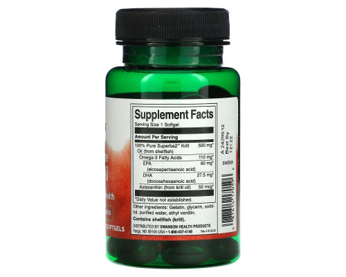 Swanson, 100% Pure Krill Oil, 60 Softgels Swanson, 100% Pure Krill Oil, 60 Softgels