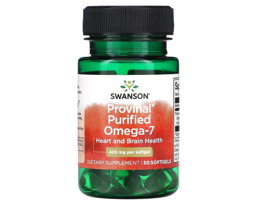 Swanson, Provinal Purified Omega-7, 420 mg, 30 Softgels Swanson, Provinal Purified Omega-7, 420 mg, 30 Softgels