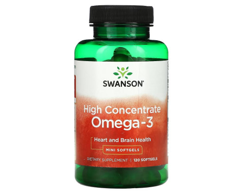 Swanson, High Concentrate Omega-3, 120 Mini Softgels Swanson, High Concentrate Omega-3, 120 Mini Softgels
