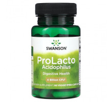 Пребиотики и пробиотики Swanson, ProLacto Acidophilus, 4 миллиарда КОЕ, 60 растительных капсул с ЭМБО
