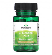 Пребиотики и пробиотики Swanson, Ацидофильные лактобактерии (L. acidophilus), Reuteri Plus, 30 вегетарианских капсул для ЭМБО
