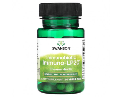 БАДы для укрепления иммунитета Swanson, Immunobiotic, Immuno-LP20, 30 растительных капсул БАДы для укрепления иммунитета Swanson, Immunobiotic, Immuno-LP20, 30 растительных капсул