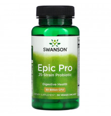 Swanson, Epic Pro 25-Strain Probiotic, Digestive, 30 Billion CFU, 30 Veggie DrCaps