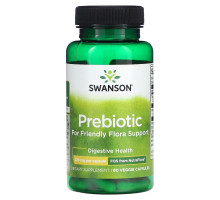 Swanson, Prebiotic For Friendly Flora Support, 375 mg, 60 Veggie Capsules