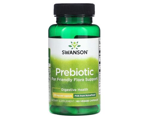 Swanson, Prebiotic For Friendly Flora Support, 375 mg, 60 Veggie Capsules Swanson, Prebiotic For Friendly Flora Support, 375 mg, 60 Veggie Capsules