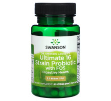 Swanson, Ultimate 16 Strain Probiotic With FOS, 3.2 Billion CFU, 60 Veggie EMBO Caps AP