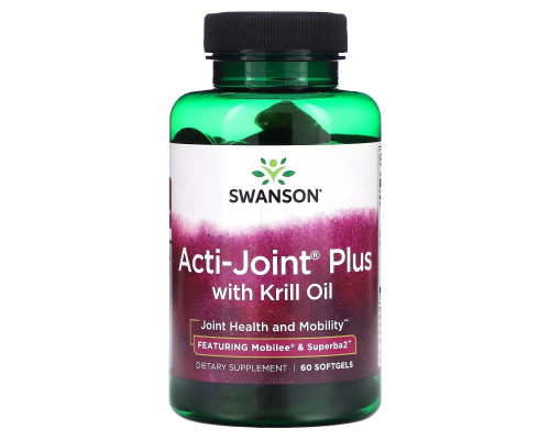 Swanson, Acti-Joint Plus with Krill Oil, 60 Softgels Swanson, Acti-Joint Plus with Krill Oil, 60 Softgels