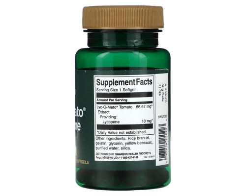 Swanson, Lyc-O-Mato Lycopene, 10 mg, 60 Softgels