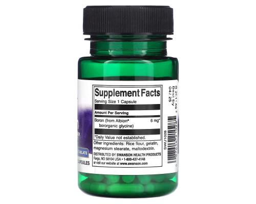 Swanson, Albion, Boron, 6 mg, 60 Capsules Swanson, Albion, Boron, 6 mg, 60 Capsules
