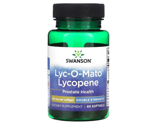 Swanson, Lyco-O-Mato, Lycopene, Double Strength, 20 mg, 60 Softgels Swanson, Lyco-O-Mato, Lycopene, Double Strength, 20 mg, 60 Softgels