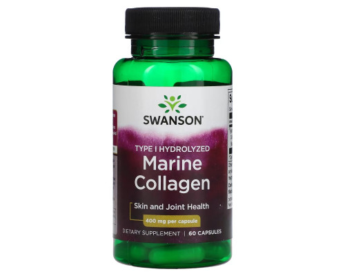 Swanson, Marine Collagen, 400 mg, 60 Capsules Swanson, Marine Collagen, 400 mg, 60 Capsules