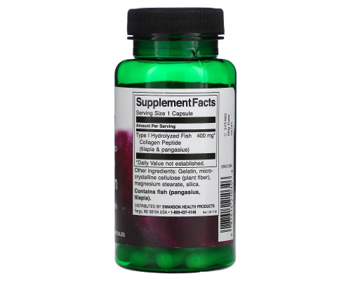 Swanson, Marine Collagen, 400 mg, 60 Capsules Swanson, Marine Collagen, 400 mg, 60 Capsules