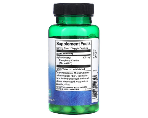 Swanson, Alpha GPC, 300 mg, 60 Veggie Capsules Swanson, Alpha GPC, 300 mg, 60 Veggie Capsules