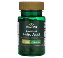 Swanson, Real Food Folic Acid, 1,000 mcg, 100 Veggie Caps