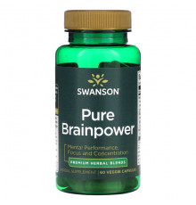 Улучшение памяти и работы мозга Swanson, Pure Brainpower, 60 растительных капсул