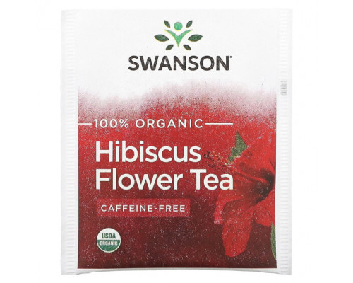 Травяные сборы и чаи Swanson, Чай из цветов гибискуса, без кофеина, 20 чайных пакетиков, 40 г (1,4 унции) Травяные сборы и чаи Swanson, Чай из цветов гибискуса, без кофеина, 20 чайных пакетиков, 40 г (1,4 унции)
