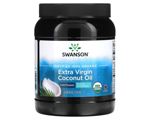 Swanson, Certified 100% Organic Extra Virgin Coconut Oil, 3 lbs 6 oz (1.53 kg) Swanson, Certified 100% Organic Extra Virgin Coconut Oil, 3 lbs 6 oz (1.53 kg)