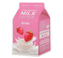 A'Pieu, Strawberry Milk One-Pack Beauty Face Mask, Brightening, 1 Sheet, 21 g