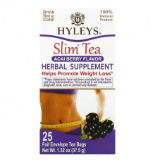 Травяные сборы и чаи Hyleys Tea, Slim Tea, ягоды асаи, 25 чайных пакетиков в фольгированных пакетиках, по 1,5 г (0,05 унции)