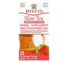 Травяные сборы и чаи Hyleys Tea, Slim Tea, Малиновый вкус, 25 чайных пакетиков в фольгированных пакетиках, 1,32 унции (37,5 г)