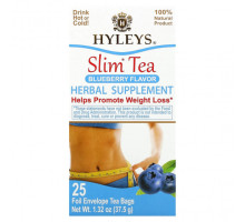 Травяные сборы и чаи Hyleys Tea, Slim Tea, Со вкусом черники, 25 чайных пакетиков в фольгированных пакетиках, 1,32 унции (37,5 г)