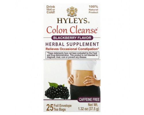 Слабительные, диуретики и средства для очищения организма Hyleys Tea, средство для очищения кишечника, ежевика, без кофеина, 25 чайных пакетиков, 37,5 г (1,32 унции) Слабительные, диуретики и средства для очищения организма Hyleys Tea, средство для очищения кишечника, ежевика, без кофеина, 25 чайных пакетиков, 37,5 г (1,32 унции)