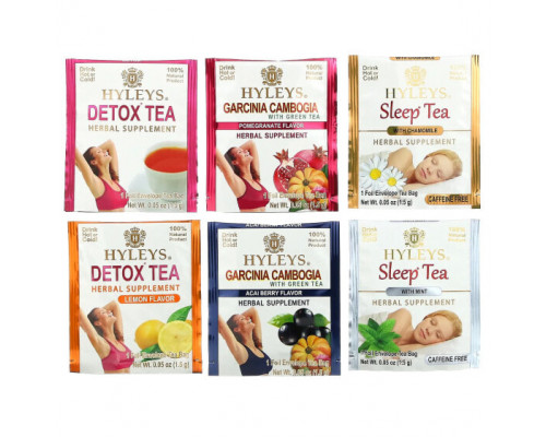 Слабительные, диуретики и средства для очищения организма Hyleys Tea, Detox Kit, 14-дневное очищение, разные вкусы, 42 чайных пакетика в фольгированной упаковке, 63,0 г (2,22 унции) Слабительные, диуретики и средства для очищения организма Hyleys Tea, Detox Kit, 14-дневное очищение, разные вкусы, 42 чайных пакетика в фольгированной упаковке, 63,0 г (2,22 унции)