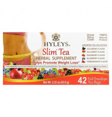 Травяные сборы и чаи Hyleys Tea, Slim Tea, ассорти из коллекций чая, 42 чайных пакетика в фольгированных пакетиках, по 1,5 г (0,05 унции)