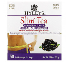 Травяные сборы и чаи Hyleys Tea, Slim Tea, ягоды асаи, 50 чайных пакетиков в фольгированных пакетиках, по 1,5 г (0,05 унции)